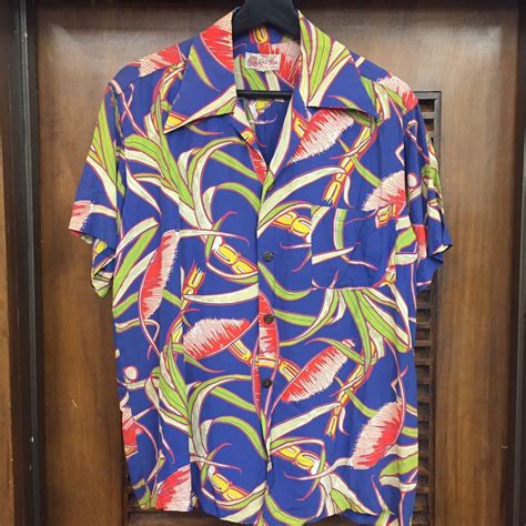 Tailored By Kal Ma Honolulu Hawaii Rayon Late S Vintage Aloha