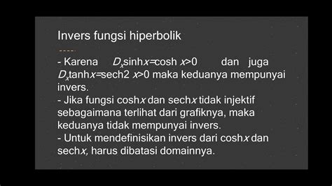 Kalkulus 2 Fungsi Hiperbolik YouTube