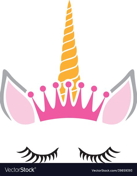 Unicorn Princess With Crown Royalty Free Vector Image