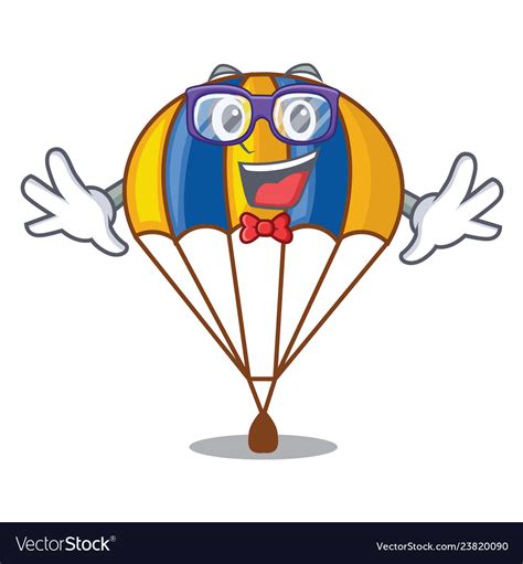 Geek Parachute Isolated With In The Cartoons Vector Image