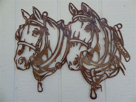 Great for western decor and southwest style and is also perfect for anyone who wants to identify their space or likes to share their sentiment. Draft Horse Head Metal Wall Art Country Rustic Home Decor ...