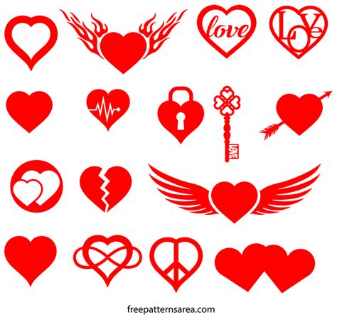 16 Free Heart Love Symbol Vectors For Valentines Day Projects