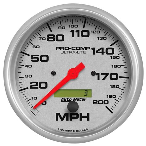 Autometer 5in 0 200 Mph Ultra Lite Electric Speedometer Gauge