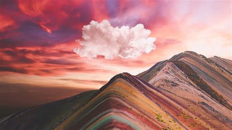 1366x768 Clouds Over Vinicunca Rainbow Mountain 4k 1366x768 Resolution
