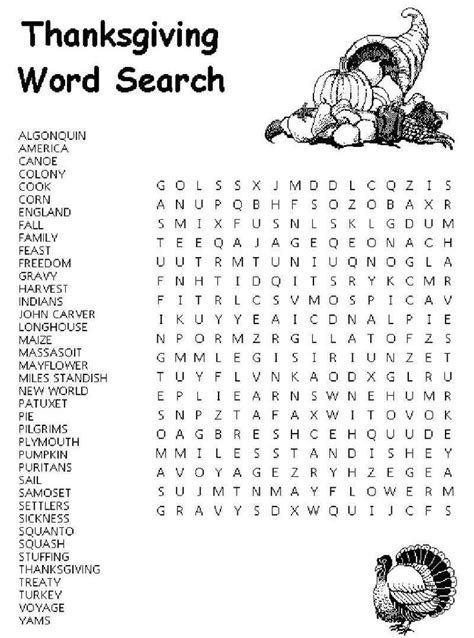Free Thanksgiving Word Search Thanksgiving Words Thanksgiving Word