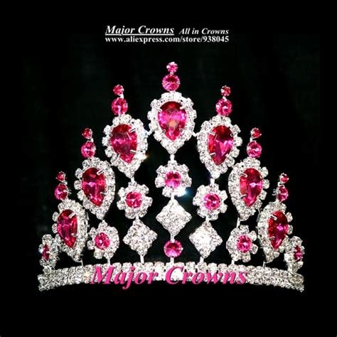 Pink Queen Crowns Factory Wholesale Pageant Tiaras Al210 In Hair
