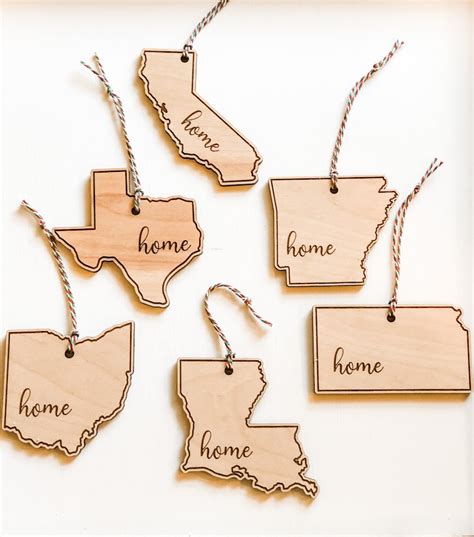 50 State Ornaments Home State Ornament State Christmas Etsy