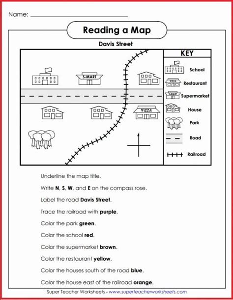 4th Grade Map Skills Worksheets Types Of Maps