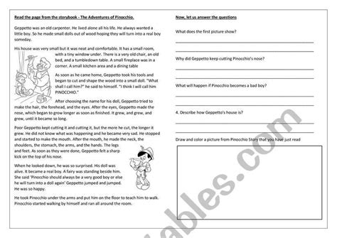 Printable Reading Comprehension Worksheets For Esl Students Letter