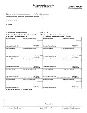 A company's annual return represents a definitive snapshot of its current information and serves as a checking feature for incorporated businesses to update and verify that the particulars displayed on records at companies house consistent with its own statutory records. Reg3062 - Fill Online, Printable, Fillable, Blank | pdfFiller