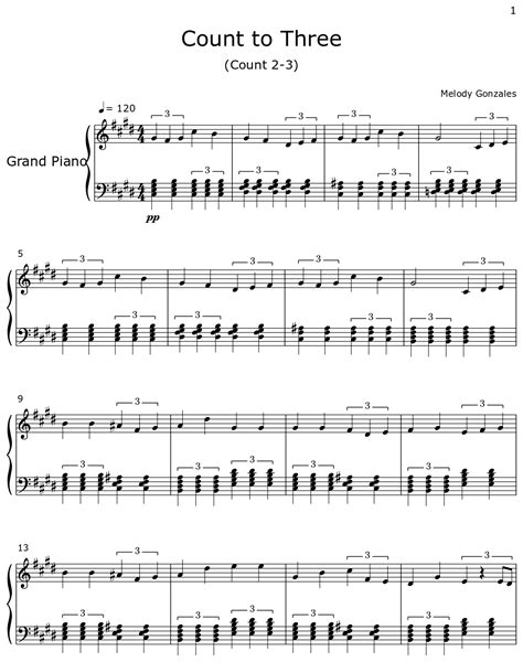 Count To Three Sheet Music For Piano