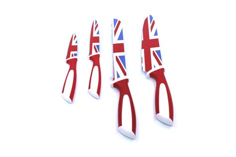 Mühelos reinigen und ihre reichweite. Genius Messer-Set mit Flaggen-Design 4 tlg. Großbritannien ...