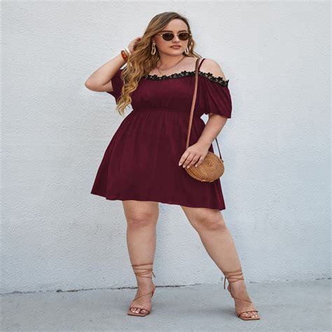Plus Size Country Classic Cold Shoulder Dress Dragqueen Plus