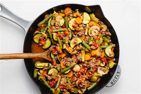 Low Fat Skillet Ground Beef And Vegetables Recipe