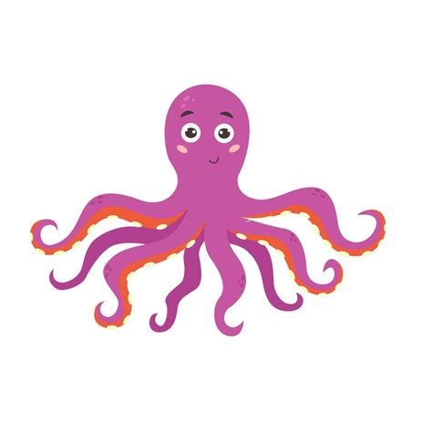Funny Purple Octopus 6482806 Vector Art At Vecteezy