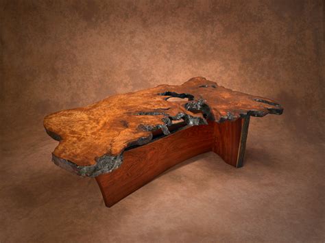 Coffee table and two side tables for sale. Redwood Burl Coffee Table - Eberhard's Manufacturing