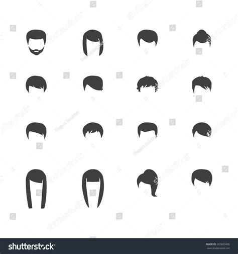Hair Silhouettes Woman Man Hairstyle Stock Illustration 265603490