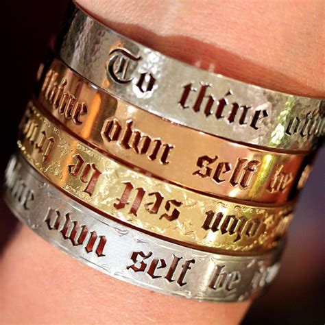 It served the same purpose as german dein. "To thine own self be true" bracelets - Featherstone Design