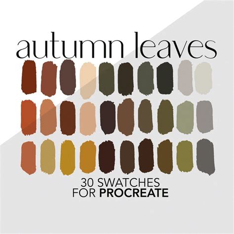 120 Fall Colors For Procreate Autumn Color Palette Bundle Etsy