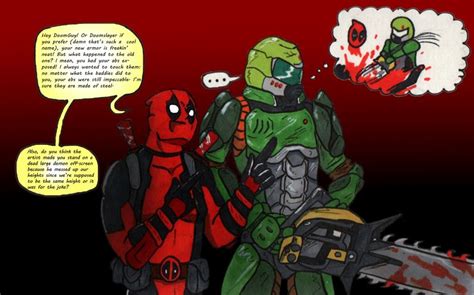 I want to die a natural death at the age of 102—like the city of. Deadpool and Doomguy | Doom demons, Doom videogame, Deadpool