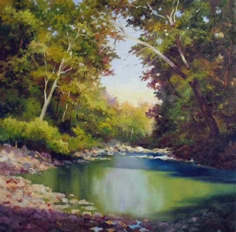 The Pond Pastel Landscape Oil Painting Landscape Rock Creek Paint