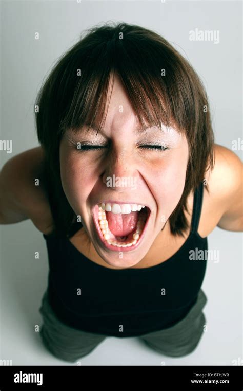 A Screaming Woman Stock Photo Alamy