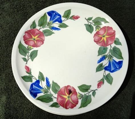 Vintage Morning Glory Luncheon Plates Shenandoah Ware By Gladsbag