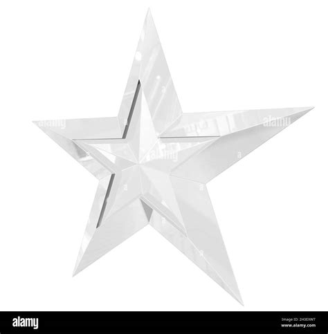 5 Point Star Christmas Star White Single Isolated On White