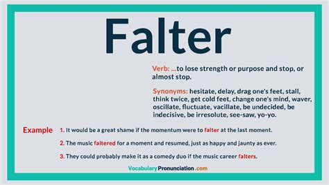How To Pronounce Falter L Definition Meaning Example And Synonyms Of