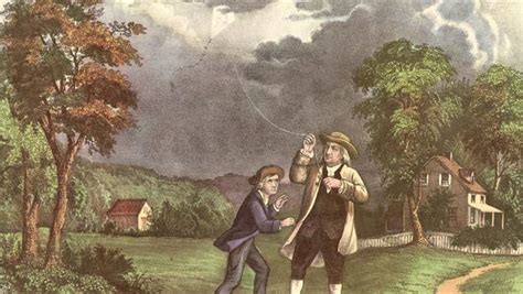 Franklin Flies Kite During Thunderstorm Jun 10 1752