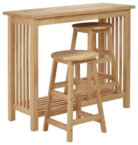 This bistro set beautifully crafted and designed. Mission Bar Table Set, Natural - Traditional - Indoor ...