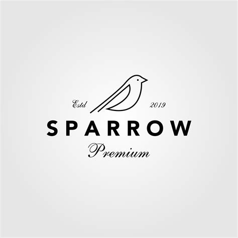 Sparrow Bird Logo Hipster Vintage Retro Vector Line By Linimasa Bird
