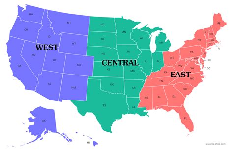Regions Of United States Map