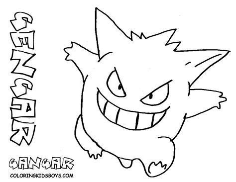 Pokemon Coloring Pages Gengar Free Printable Templates
