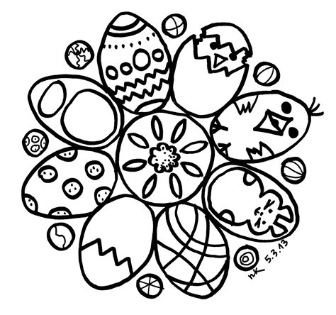schaeresteipapier: Mandala - mit Eier und Osterhase