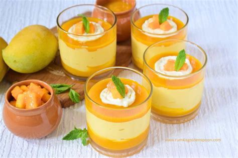 Eggless Mango Mousse Mango Mousse Recipe How To Make Mango Mousse Rumkis Golden Spoon