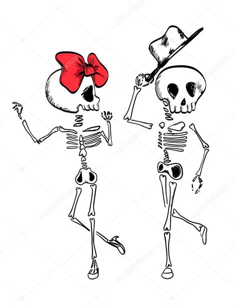 Skeletons Dance With Ribbon Stock Illustration By ©depositphotos01