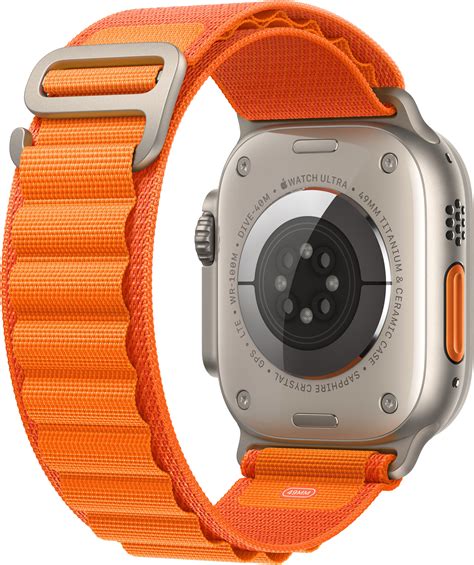 Apple Watch Ultra Gps Cellular 49mm Titanium Case With Orange Alpine Loop Small Dustin No