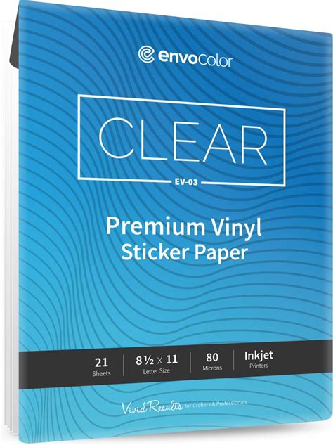 Envocolor Pro Sticker Paper Printable Vinyl Inkjet Printers 21 Glossy