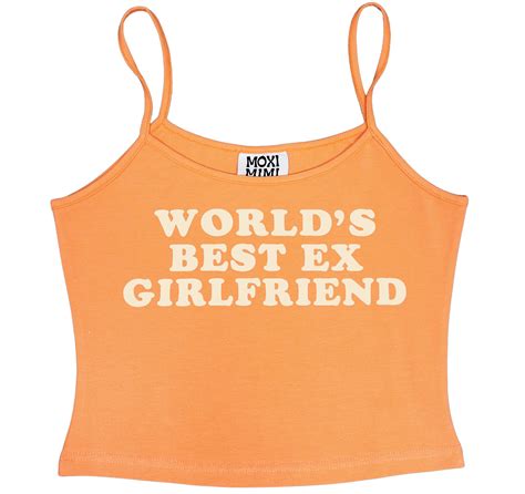 world s best ex girlfriend tank top in orange moxi mimi