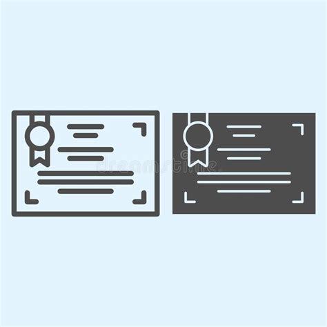 Certificate Line And Glyph Icon Diploma Document Vector Illustration