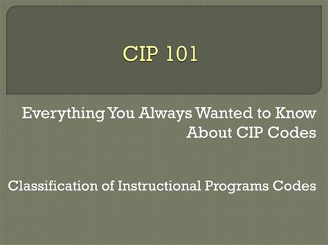 Ppt Cip 101 Powerpoint Presentation Free Download Id2783613