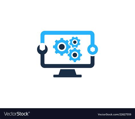 See computer mobile repair logo stock video clips. Tool computer logo icon design Royalty Free Vector Image