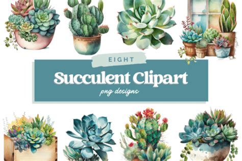 Watercolor Succulent Clipart Bundle Graphic By Flourishartnz · Creative Fabrica