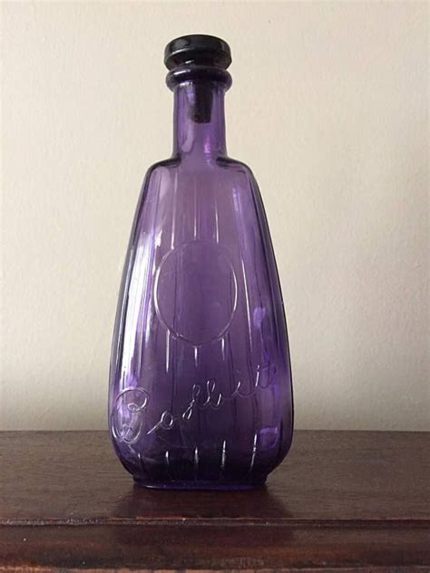 Antique Amethyst Bottle Cosmetic Bottle Embossed With Bobbitts Beautiful Purple Glass Bottle