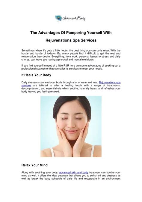 Ppt The Advantages Of Pampering Yourself With Rejuvenations Spa
