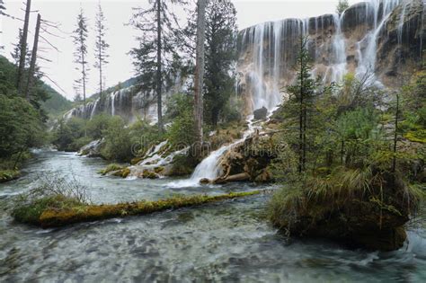 Pearl Shoal Waterfall In Jiuzhai Valley 2 Stock Photo Image Of Fall