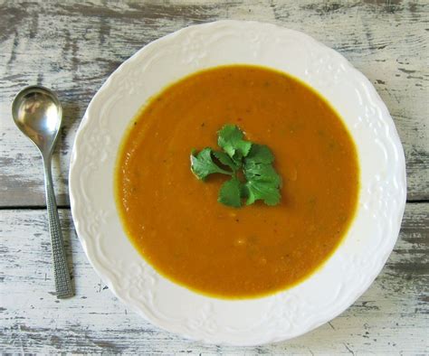 Creamy Carrot And Coconut Milk Soup With Thai Red Curry