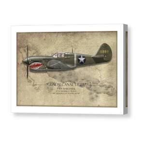 Flying Tiger P 40 Warhawk Map Background Canvas Print Canvas Art By