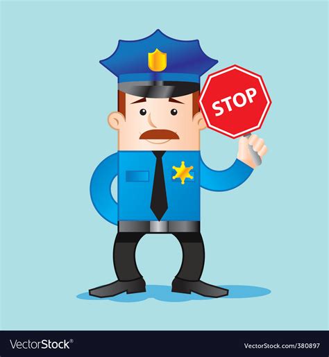 Traffic Police Royalty Free Vector Image Vectorstock